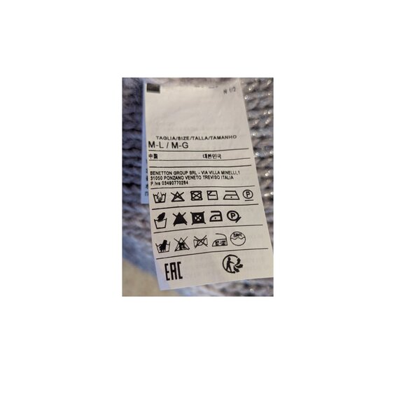 ✨United Colors of Benetton Striped Wool-Blend Open Cardigan  Size M/L Preowned - Picture 5 of 7